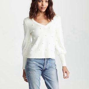 Madewell White V-Neck Sweater
